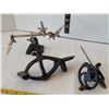 Image 4 : Vtg. Tools. Breast driller, iron clamp, Stanley #45 push drill & 3rd hand.