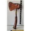 Image 3 : Vtg. Estwing hatchet. Leather wrapped handle & leather blade cover.