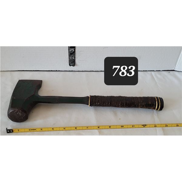 Vtg. Estwing wood splitter mallet hatchet. Leather wrapped handle.