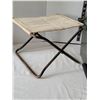 Image 4 : Vtg. Iron & canvas stool, Shot shell dry box & Hunter gun cleaning kit.