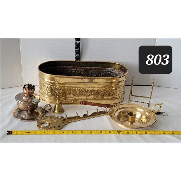 Group of brass items.