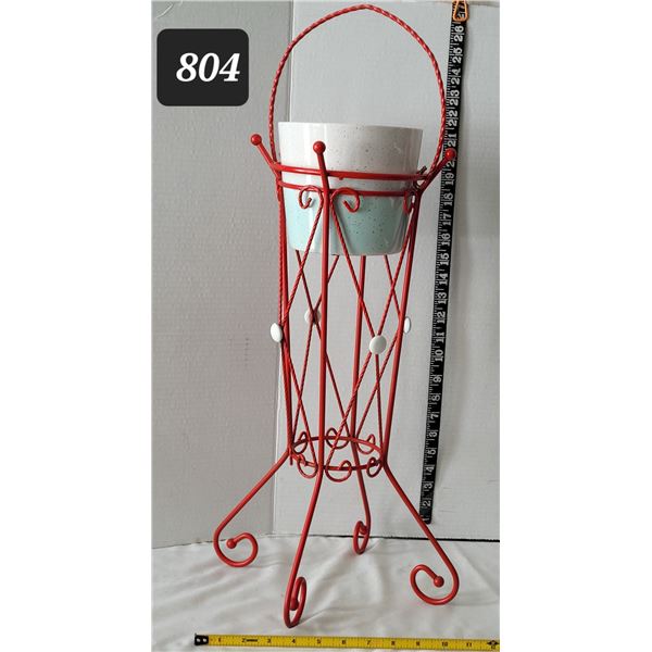 Metal plant stand.