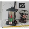 Image 1 : Metal & glass hummingbird feeders.