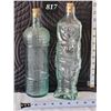 Image 1 : Vtg. Green tint bottles. South American totem.