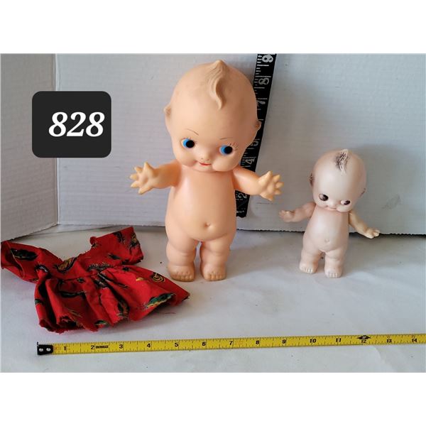 Vtg. 1 rubber & 1 celluloid Cupie dolls