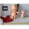 Image 1 : Vtg. 1 rubber & 1 celluloid Cupie dolls