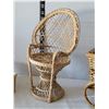 Image 3 : Vtg. Wicker chair, cart & trinket box.