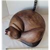 Image 2 : Large, heavy solid wood curled up cat.