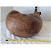 Image 3 : Large, heavy solid wood curled up cat.