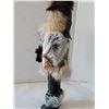 Image 3 : Vtg. Collectible sleepy eyed Inuit Carlson doll. Seal fur & leather. Carved tribal Tiki art sculptur