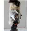 Image 4 : Vtg. Collectible sleepy eyed Inuit Carlson doll. Seal fur & leather. Carved tribal Tiki art sculptur