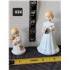 Image 1 : 1981 Enesco Growing Up Birthday Girls. Porcelain figurines ages 1 & 6.