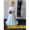 Image 3 : 1981 Enesco Growing Up Birthday Girls. Porcelain figurines ages 1 & 6.