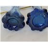 Image 3 : Vtg. Retro art glass 5 finger colbalt blue, swung stretch glass vases.