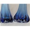 Image 4 : Vtg. Retro art glass 5 finger colbalt blue, swung stretch glass vases.