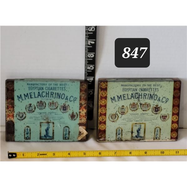 M. Melachrino & Co. Egyptian cigarette tins.