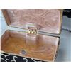 Image 3 : Vtg. Enamel trinket/ pill box with red jewelled stiletto shoe & neck chain.