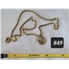 Image 1 : Early to Mid century gold filled locket & rope chain.