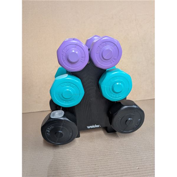 Welder Weight Dumbbell Set 2lb-8lb (2) Each on Stand  (6) Total