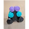 Image 1 : Welder Weight Dumbbell Set 2lb-8lb (2) Each on Stand  (6) Total