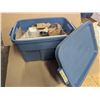 Image 2 : Rough Neck Rubber Maid Storage Tub w/ Misc. Glass Ware