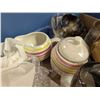 Image 4 : Rough Neck Rubber Maid Storage Tub w/ Misc. Glass Ware