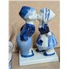 Image 2 : Vintage Blue and White Porcelain Items (Shoe, Tea Cup, and Boy and Girl)