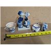 Image 5 : Vintage Blue and White Porcelain Items (Shoe, Tea Cup, and Boy and Girl)