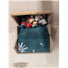 Image 6 : (6) Vintage Small Chicken Decor Items and Fold Out Wooden Box