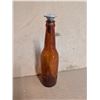 Image 1 : Vintage Amber Coloured Glass Made in Canada w/ Unique Top