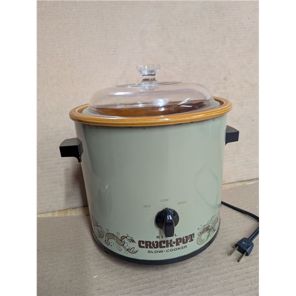 Vintage Rival Enamel Crock Pot Slow Cooker