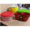 Image 4 : (2) Bags full of Misc. Tupperware and Tins and etc. As Shown