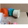 Image 4 : (2) Bags full of Misc. Tupperware and Tins and etc. As Shown