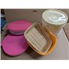 Image 7 : (2) Bags full of Misc. Tupperware and Tins and etc. As Shown