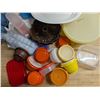 Image 6 : (2) Bags full of Misc. Tupperware and Tins and etc. As Shown