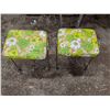 Image 1 : (2) Floral Pattern Vintage Cushion Stools