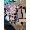 Image 1 : Pallet of Misc. Items (Bread Bowls, Camping related Items, Tupperware, and etc.)