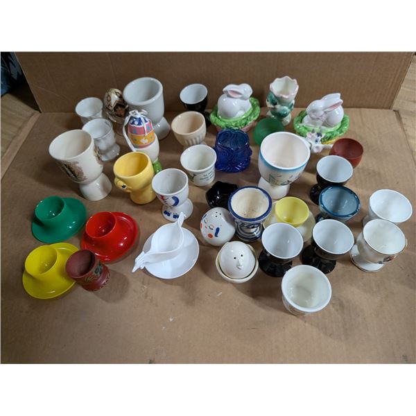 Lot of Egg Dishes, Egg Themed Items, and etc.