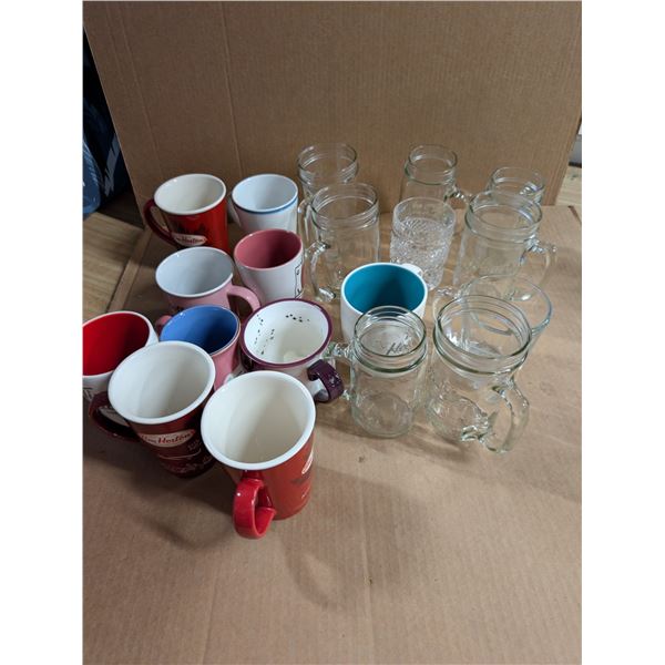 Box full of Glasses, Mason Jars, Mugs, and etc. (Not All Shown)