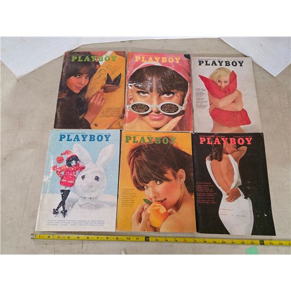 6 vintage playboy magazines
