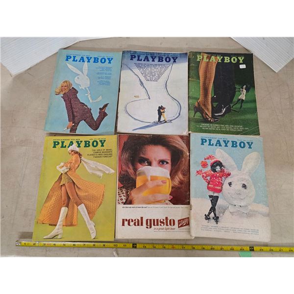 6 vintage playboy magazines