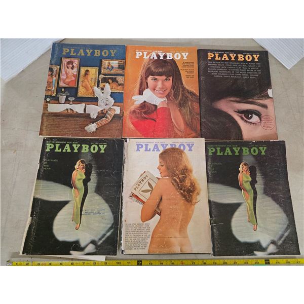 6 vintage playboy magazines