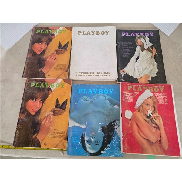 6 vintage playboy magazines