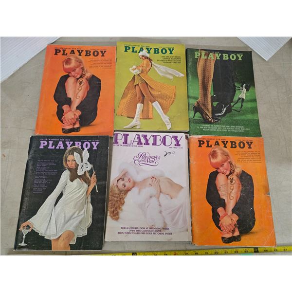 6 vintage playboy magazines