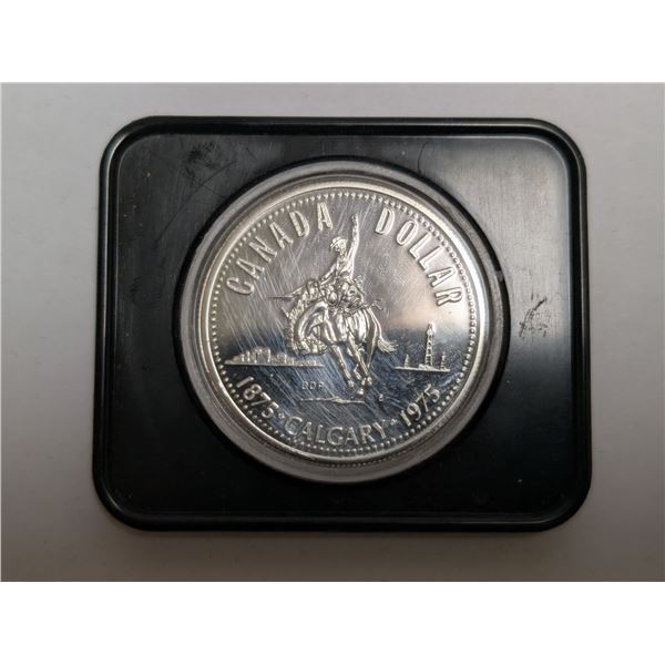 Canada 1875–1975 Calgary Dollar Coin (Commemorative 100 Years of Calgary Coin) W/ Case
