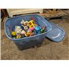 Image 1 : Storage Tub Full of Misc. Older/Vintage Toys As Shown
