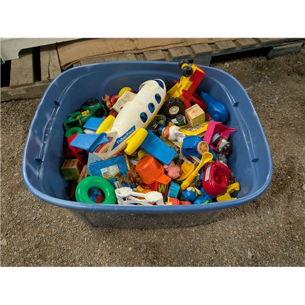 Storage Tub Full of Misc. Older/Vintage Toys As Shown