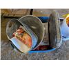 Image 2 : Storage Tub and White Pail of Misc. (Pails, Toy balls, Jacket, and etc.)