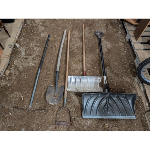 Lot of Misc. Tools (Snow Shovels, Rake, Shovel, and etc.)