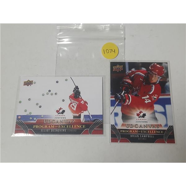2023-24 Upper Deck Series 2 Hockey - Brian Campbell  Defense and Elliot Desnoyers Forward.